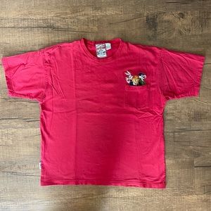 Vintage Looney Toons Embroidered red T shirt size XL
